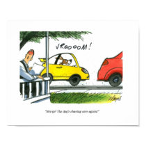 CARtoon print Dog Chasing posters