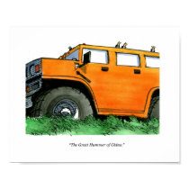 CARtoon print Hummer Of China posters