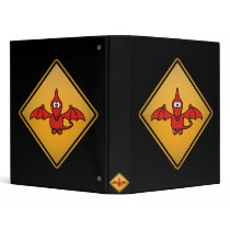 Cartoon Pterodactyl Warning Sign Binders