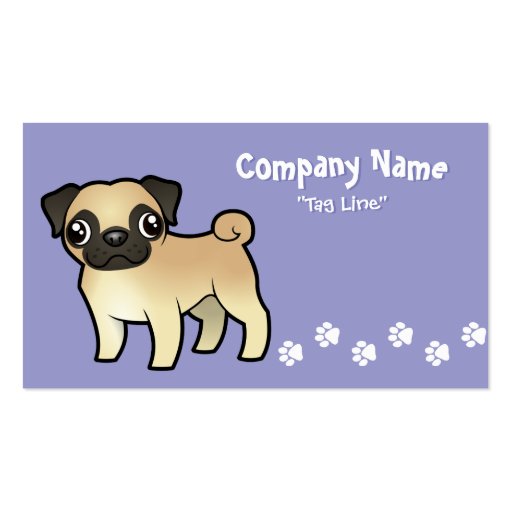 Cartoon Pug Business Card Template