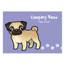 Cartoon Pug Business Card Templates