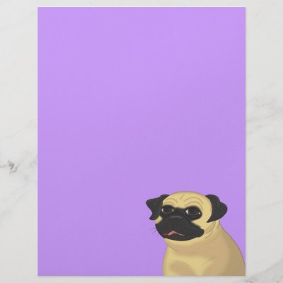 Cartoon Pug Face Customized Letterhead by doggydoodles