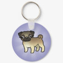Cartoon Pug keychain