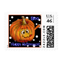 Cartoon Pumpkin Small Postage Square postage by zooogle Cartoon Pumpkin Small Postage Square postage