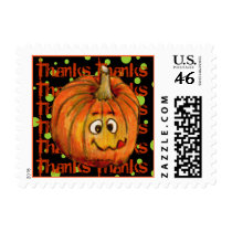 Cartoon Pumpkin Thanks Small Postage postage by zooogle Cartoon Pumpkin Thanks Small Postage postage