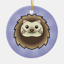 Cartoon Pygmy Hedgehog Christmas Ornament