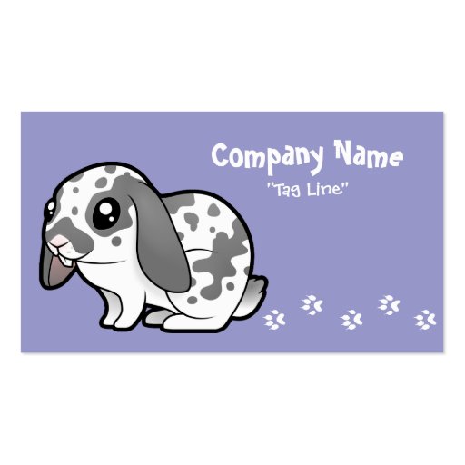 Cartoon Rabbit (floppy ear smooth hair) Business Card Templates (front side)