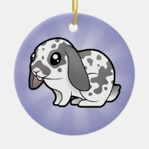Cartoon Rabbit (floppy ear smooth hair) Christmas Ornaments