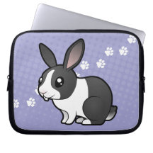 Cartoon Rabbit (uppy ear smooth hair) Laptop Computer Sleeve