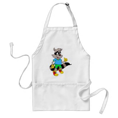 Cartoon Raccoon Aprons by TheGalacticGroundhog