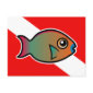 Cartoon Rainbow Parrotfish Dive Flag Postcard