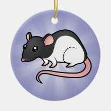 Cartoon Rat (add your own message) Christmas Tree Ornament