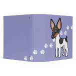 Cartoon Rat Terrier / Toy Fox Terrier 3 Ring Binders