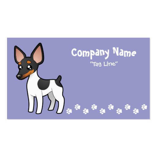 Cartoon Rat Terrier / Toy Fox Terrier Business Card (front side)
