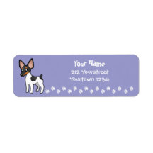 Cartoon Rat Terrier / Toy Fox Terrier Return Address Label