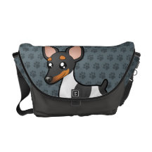 Cartoon Rat Terrier / Toy Fox Terrier Courier Bags