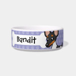 Cartoon Rat Terrier / Toy Fox Terrier Cat Water Bowls