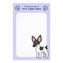 Cartoon Rat Terrier / Toy Fox Terrier Personalized Stationery