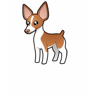 Cartoon Red Rat Terrier T-Shirt Cartoon Red / Blue Fawn Rat Terrier Womens T-Shirt
