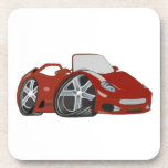 Cartoon Red Car Art cork coasters