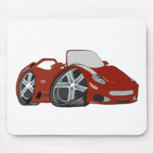 Cartoon Red Car Art Mouse Mat