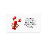Cartoon red lobster return address custom address label