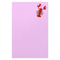 Cartoon red lobster customized stationery