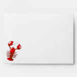 Cartoon red loster return address envelope