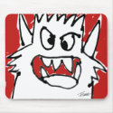 Cartoon Red Monster Mad Cute Mousepad by monsterzoo Cartoon Red Monster Mad Cute Mousepad