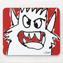 Cartoon Red Monster Mad Cute Mousepad mousepads