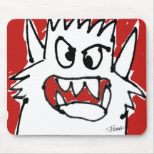 Cartoon Red Monster Mad Cute Mousepad
