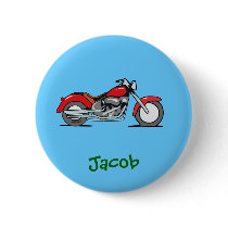 Cartoon Red MotorCycle - MotorBike Button