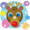 Cartoon Reindeer 2-Sided Women's Dark Shirts