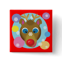 Cartoon Reindeer Buttons