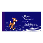 Cartoon Reindeer Christmas Greetings Photo Cards