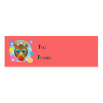 Cartoon Reindeer Gift Tags Business Cards