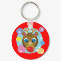 Cartoon Reindeer Keychain