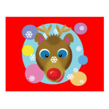 Cartoon Reindeer Postcard