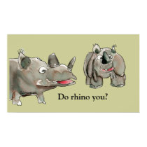 Cartoon Rhino Custom Poster Print by zooogle Cartoon Rhino Custom Poster Print
