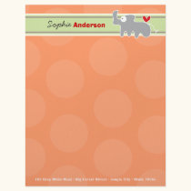 Cartoon Rhinoceros Fun Personal Custom Letterhead