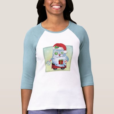 Cartoon Robot Santa Tee Shirt