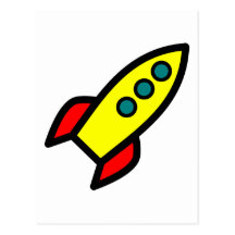 Cartoon Rocket Ship Postcards