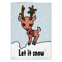 Cartoon Rudolf Christmas card template cards