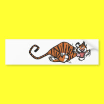 Cartoon Running Tiger bumper sticker bumper stickers by Lioness_Graphics Cartoon Running Tiger bumper sticker bumper stickers