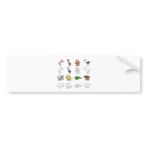 Cartoon Safari Animal Illustrations Bumper Stickers