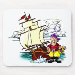 Cartoon Sailing Ship Mouse Mat