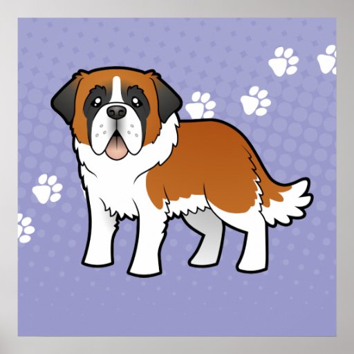 Cartoon Saint Bernard Poster | Zazzle