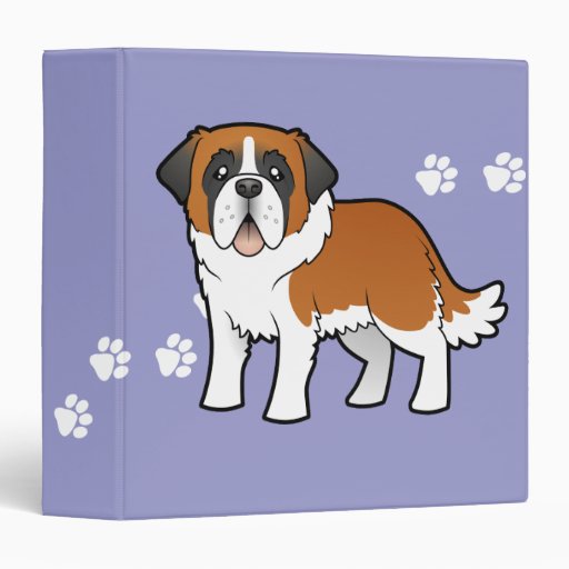 Cartoon Saint Bernard Vinyl Binder