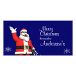 Cartoon Santa Claus Christmas Greetings Photo Card Template