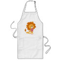 Cartoon Satiated Lion cooking apron